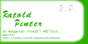 ratold pinter business card